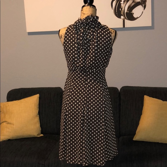 Brown & Beige polka dot dress - Picture 2 of 7